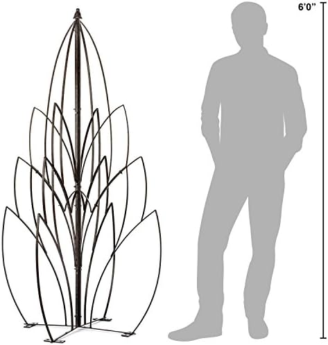H Potter Lotus Bud Iron Obelisk Trellis for Climbing Plants, 69” Heavy Duty Garden Support with Ground Stakes, Outdoor Yard Art for Roses, Clematis, Patio & Courtyard - Image 4
