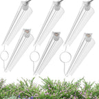 Elaruslux 3FT Plant Grow Light,5000K Full Spectrum White,192W(6 x 32W), LED Grow Light Strips with Timer, Aluminum Reflector, Linkable,Plant Growing Lamp Fixture for Greenhouse Indoor 6pcs by Elaruslux