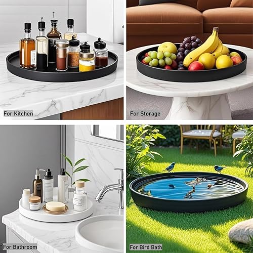 Yukfona Ceramic Plant Saucer Tray 1 Pcs 14 15 Inch White, 14.3" OD x13.5 ID x2 Deep| Fits Flower pots Bottom≤ 13.5",Heavy Duty Glazed Round Planter Drip with Catch Basin for Indoor Outdoor Plants - Image 7