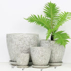 10inch Retro Ceramic Planter with Drainage Hole and Saucer for Multiple Plants, Indoor-Outdoor Garden Pots for Succulent, Orchid, and Flower (Fits Inner Pots Up to 9 Inch, Retro White) - Image 5