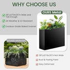 Tall Rectangular Planter,38" L x 13" W x 30" H Metal Large Planter Box - Image 4
