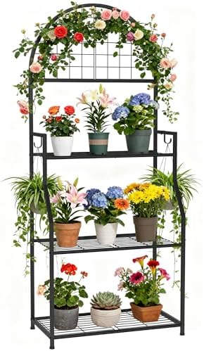 VGMiu 3 Tier Plant Stand Indoor Outdoor, Metal Plant Shelf for Multi Plants by VGMiu