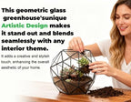 Glass Flower Pots Geometric Terrarium Planter Container Air Plant Display Air Plant Containers for Succulents Balcony Tabletop Miniature Fairy Garden Modern Decor Terrarium Large - Image 4