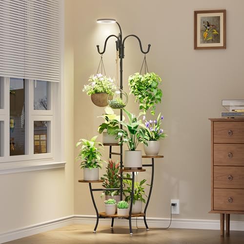 BACEKOLL Plant Stand with Grow Lights 5 Tier Tall Indoor Plant Shelf 72" by BACEKOLL