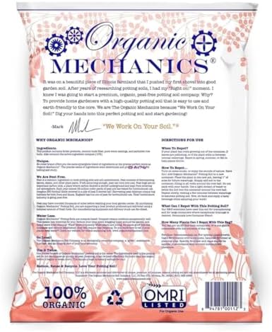 Organic Mechanics Container Blend Potting Soil, 16 qt - All-Purpose, Peat-Free, Well-Drained Blend with Compost, Rice Hulls, and Worm Castings for Growing Annuals, Perennials, Woody Plants - Image 2