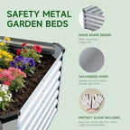 Galvanized Steel Raised Garden Bed Kit, Rectangle Metal Planter Box for Outdoor Plants Vegetables, Flowers, Herbs (8x4x1 Silver) - Image 5