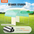 VEVOR Walk-in Tunnel Greenhouse, 9.6x6.4x6.2 ft Hoop House Greenhouse Tunnel, Plant Hot House with Galvanized Steel Frame, Green PE Cover, Roll-up Zipper Door and 6 Windows for Outdoor - Image 2