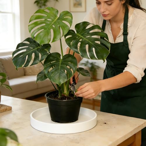 1 Pack 16 inch Plant Saucer Drip Tray, Heavy Sturdy Plastic Planter Flower Pot Drainage Tray Plate Saucers for Indoor Outdoor Garden, Plant Water Drip Trays for pots Base (16", Creamy White) - Image 5