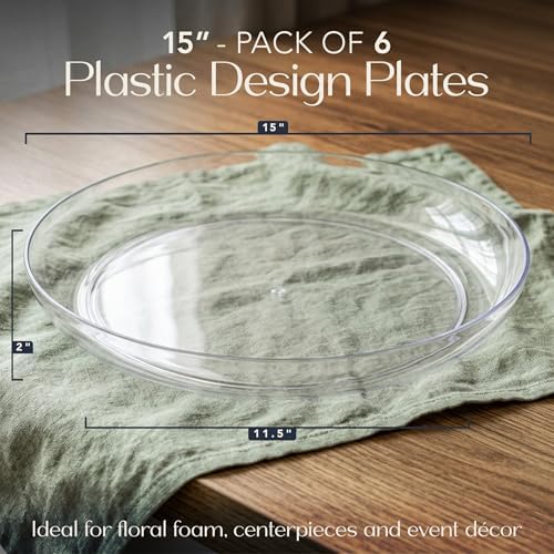 Royal Imports Clear Acrylic Plant Saucer, Floral Plastic Plates, Drip Tray - Image 2