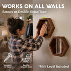 AVERGO Wall Plant Decor (2-Pack), Acacia Wood Indoor Wall Planter - Image 5