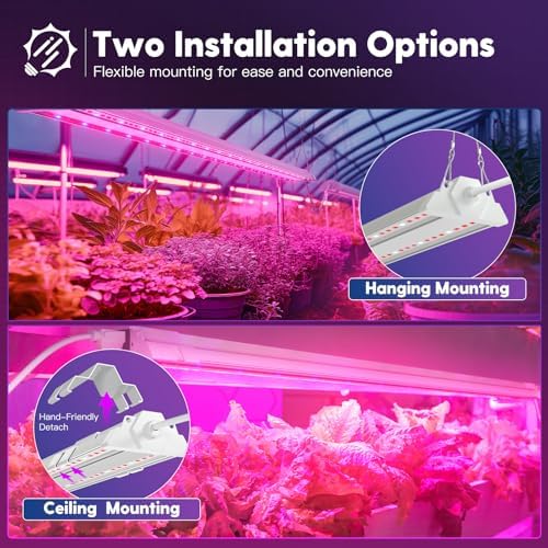 FREELICHT 4Pack 4FT Grow Light for Indoor Plants, 60W=350W, Red Blue - Image 6