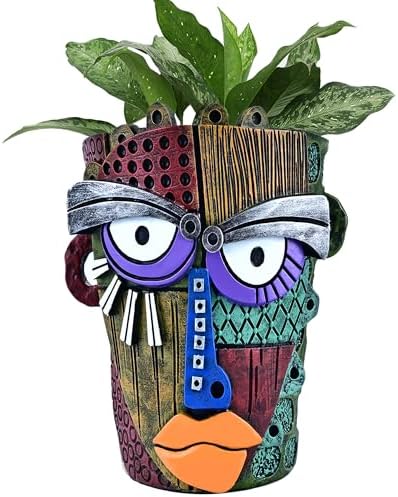 Midogaigai Abstract Face Planter Pots for Indoor Plants & Flowers Deco Gift by Midogaigai
