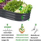 Rakukiri Raised Garden Bed GRS Certified Galvanized Planter Box Outdoor, 5ft Oval Rot-Resistant Metal Garden Bed Planter, Recycled Material Planter for Vegetables Flowers Herbs (Grey) - Image 5