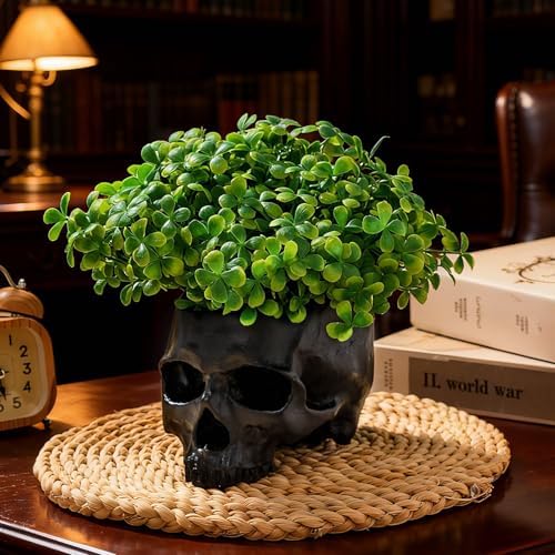 2 Pack Halloween Skull Planter, Dark Style,Black - Image 6