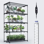5-Tier Indoor Plant Shelf with Grow Lights, 17.7x29.5x59 by InzlumeGrowLight