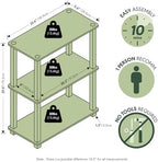 Furinno TURN-S-TUBE Storage Shelves, 3-Tier Book Shelf, Corner Shelf, Toolless Open Shelves, for Organization and Storage, Living Room, Garage, Home Office, Espresso - Image 3