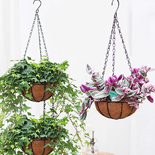 Wizdar Metal Hanging Planters Basket, 5PCS, 12 Inch Round - Image 3