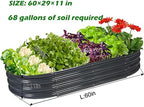 Rakukiri Raised Garden Bed GRS Certified Galvanized Planter Box Outdoor, 5ft Oval Rot-Resistant Metal Garden Bed Planter, Recycled Material Planter for Vegetables Flowers Herbs (Grey) - Image 3