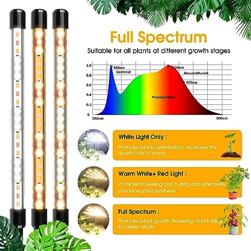 Wolezek Grow Lights for Indoor Plants Full Spectrum with Stand, 2 Pack - Image 2