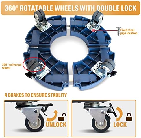 2pk Rolling Plant Stand with Wheels,15-21 Adjustable Heavy Duty Plant Caddy - Image 2