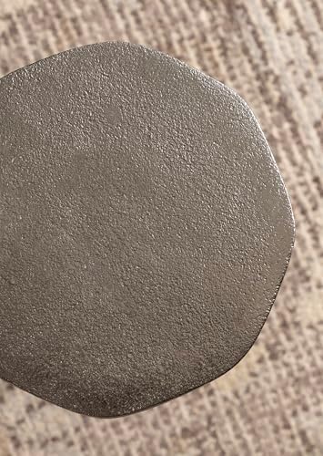 Kate and Laurel Pianka Decorative Modern Pedestal Round Drink Table, 7 x 7 x 22, Gunmetal, Cast Aluminum Mini Table with Organic Tabletop Shape for Use as Small Plant Stand or Living Room Accent - Image 5