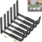 Y&M Adjustable Window Box Brackets 6 Pack, Wall Mount Planter Box Brackets by YM