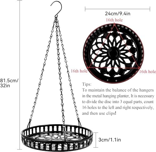 Plant Hanger Indoor Outdoor, 3 Pack Metal Hanging Plant Holder - Image 3