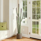 64” Artificial Cactus Plant with Brown Decorative Planter, Realistic Faux Cactus Plants Indoor, Tropical Artificial Cacti Floor Plant for Table Living Room Office Porch Home & Outdoor Decor - Image 4