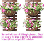ShopLaLa Bundle- 2 Pack, 23.6 Inch Wooden Plant Holder + 10 Pack, 6 Inch Black Metal Pots Unique Vertical Ladder Garden Display Bucket with Hook Large Wall Mount Indoor Herb Flower Planter Frame Decor - Image 4