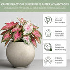 Kante Accent Round Sphere Weathered Concrete Planter 19.3" Dia, Outdoor - Image 3