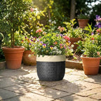 9.8 Inch Planter, Ceramic Pots for Plants, Round Flower Pots, Black - Image 5