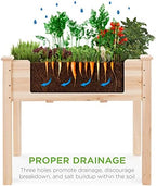 Best Choice Products 34x18x30in Raised Garden Bed, Elevated Wood Planter Box Stand for Kids, Backyard, Patio, Balcony w/Bed Liner, 150lb Capacity - Natural - Image 4