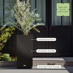 Veradek Block Series Pedestal Planter - Tall Rectangular Outdoor Planter - Image 7