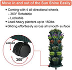GameXcel Vertical Planter Tower - 6 Tier Stackable Garden Planters with Wheels and Tools Plant Pots for Strawberry Herb Flower and Vegetable Indoor Outdoor Use Green 2 Pack - Image 6