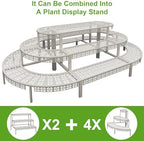 aboxoo 3-Tier Rectangular Metal Plant Stand, Ladder Flower Pot Rack - Image 6