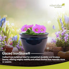 Headwind Glazed Ironstone Avery Collection Decorative Plant Pot – 10" Midnight Sapphire Glazed Decorative Pot – Lightweight & Durable Flower Pots for Indoor Plants - Outdoor Planter by Robert Allen - Image 4
