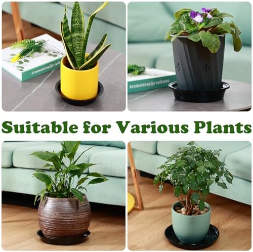 10 Packs 18 Inches Extra-Large Black Plant Saucers for Indoor Outdoor Use Heavy Duty Plastic Plant Trays for Planter Bulk Flower Pot Drip Trays to Catch Water, 4 to 20 Inch - Image 6