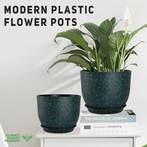YNNICO Plant Pots 10/9/8/7.5/7 inch with Multi Mesh Drainage Holes - Image 4
