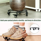 2 Packs Large Metal Plant Caddy with Wheels 13.6" Rolling Plant Stands Heavy-Duty Wrought Iron Plant Dolly Plant Rollers Planter Mover with Metal Casters, Strong Load Capacity - Image 6