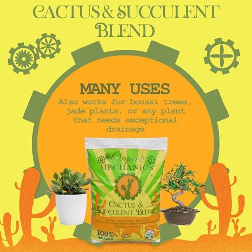 Organic Mechanics Cactus and Succulent Blend Potting Soil, 8 qt (Pack of 2) – Well-Drained Organic Mix – Enhances Plant and Root Growth with Biochar, Rice Hulls, and Worm Castings - Image 2