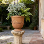 Urn Planter, 16.5 Inch Large Garden Plant Pots, Rust Color - Image 6