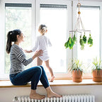 Generic Handcrafted Herb Drying Rack Flower Drying, Boho Star Kitchen Decor Dryer, Plant Hanger Indoor, Macrame Mobile Hanging Gift for Gardener and Lover, 6 Hooks, FLOWERHERB01, Ivory - Image 5