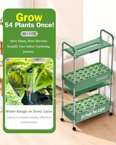 Growell 54 Pods Hydroponics Growing System Kit with Independent Water Pump - Image 6