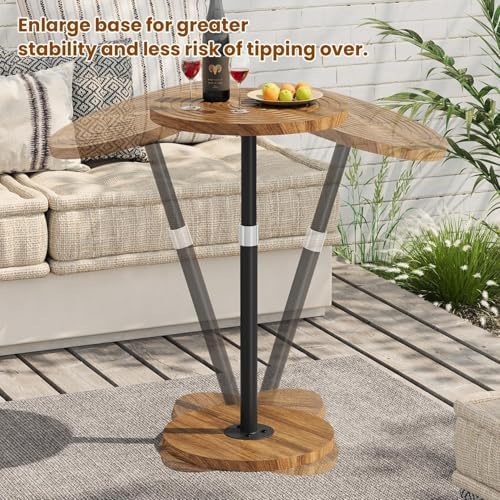 Asgolion Round Small Side Table, Adjustable-Height Drink Table - Image 5