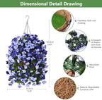 INQCMY Fake Flowers with Hanging Basket Realistic Artificial Begonias - Image 5