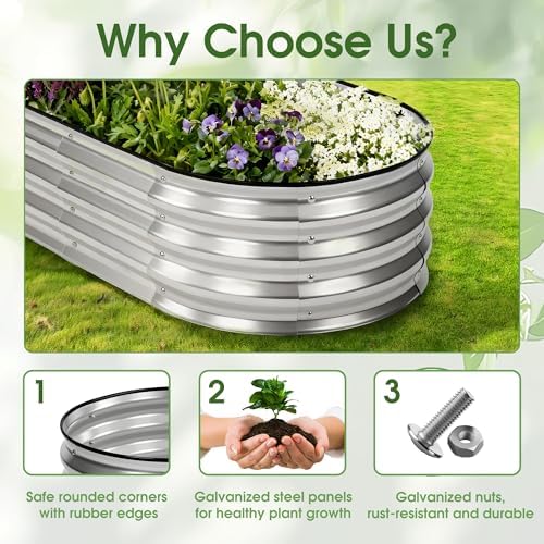 NEWBULIG Galvanized Raised Garden Bed Outdoor, 4x2x1ft 2 Pack Planter Box - Image 4