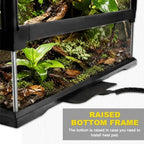 36"x18"x18" Reptile Terrarium, Modular Aluminum-Frame Glass Vivarium for Desert Reptiles Such as Adult Bearded Dragons, with Lock, Cable Port, Waterproof Deep Base & Adjustable Vents - Image 6