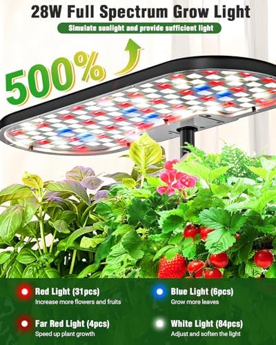 Growell Hydroponics Growing System Kit, 16 Pods Indoor Garden with 28W Full Spectrum LED Grow Light, Auto Timer, 3 Smart Light Modes, 8L Large Herb Garden, Ideal Gardening Gift for Women, Men (Black) - Image 2