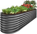 Best Choice Products 8x2x2ft Metal Raised Garden Bed, Oval Outdoor Deep Root Planter Box for Vegetables, Herbs w/ 4 Support Bars, 215 Gal Capacity - Charcoal by BestChoiceProducts