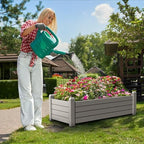 Elevated Raised Garden Bed,Outdoor Large Resin Patio Planter Box Stand Divisible with Drain Plug,Water Monitor for Plants Vegetables Flowers Fruits(Grey) - Image 3
